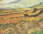 Vincent Van Gogh Field with Ploughman and Mill (nn04) oil painting on canvas